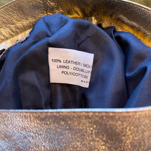 Vintage Julian K. SZ 10 Gold Metallic Real Leather Pencil Skirt! - Picture 11 of 16